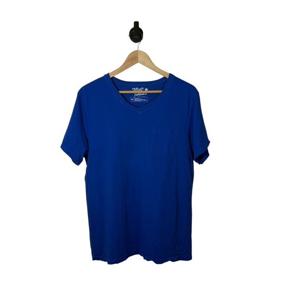 Flint & Tinder Men’s Soft Washed Pocket V-Neck Tee in Royal Blue Size M - Picture 3 of 7